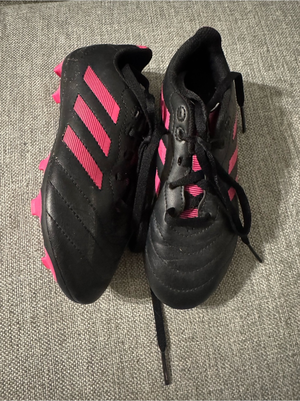 adidas Black and Pink Youth Soccer Cleats